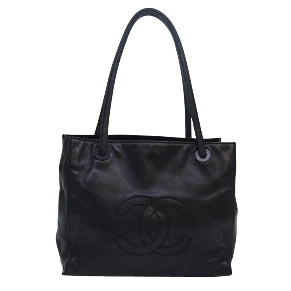 Chanel Black Leather Tote Bag